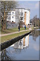 SP0482 : Cyclist on the canal towpath by Philip Halling