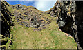 J4893 : The cliffs below the Blackhead lighthouse, Whitehead by Albert Bridge