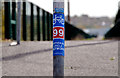 J4873 : Bollard and cycle route, Newtownards by Albert Bridge