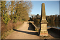 SK9469 : Hartsholme Lake obelisk by Richard Croft