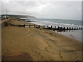 SZ6084 : Looking along Sandown Beach towards Culver Cliff by Graham Robson