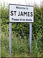 TM3081 : St.James sign on Metfield Road by Geographer