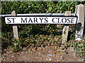 TM3186 : St.Marys Close sign by Geographer