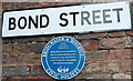 ST2937 : Bond Street blue plaque, Bridgwater by Jaggery