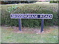 TM0881 : Bressingham Road sign by Geographer