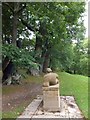 SX7962 : Dartington Hall Gardens; Henry Moore statue by David Smith