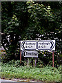 TL9640 : Roadsigns on the A1071 Boxford Lane by Geographer