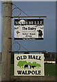 TM3674 : Signs at the entrance to Old Hall by Geographer