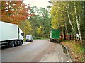 TL9387 : Breckland lorry park by Antony Dixon