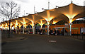 TQ3884 : Stratford Bus Interchange canopies at dusk by Jim Osley