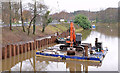 J3371 : Crane and pontoon, River Lagan, Belfast (2) by Albert Bridge