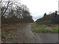 TM2241 : Path to the A1156 Felixstowe Road by Geographer