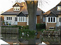 TQ0566 : Flooded houses, Chertsey by Alan Hunt