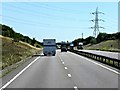 SP5977 : Power Lines Crossing the A14 near Stanford Mear by David Dixon