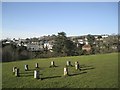 SX9473 : Ten treestump seats in a ring, Eastcliff Park by Robin Stott