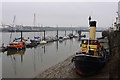 TQ7569 : Steam tug and lifeboat, Chatham Dockyard by Ian Taylor