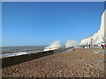 TQ3801 : Waves hitting beach wall at Saltdean by Paul Gillett