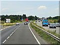 TL8065 : Westbound A14, Exit towards Saxham Business Park by David Dixon