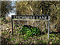 TM3693 : Litchmere Lane sign by Geographer