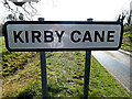 TM3793 : Kirby Cane Village Name sign by Geographer