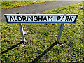 TM4461 : Aldringham Park sign by Geographer