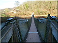 SO5414 : Across a Wye suspension footbridge from Wales to England by Jaggery