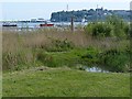 ST1873 : View towards Penarth Head from Cardiff Bay Wetlands Reserve by Robin Drayton