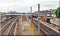 TL1898 : Peterborough Station, general view from Crescent Bridge 1992 by Ben Brooksbank