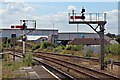 SJ0081 : Signals, Rhyl railway station by El Pollock