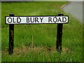 TL8851 : Old Bury Road sign by Geographer