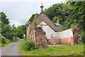 NT7756 : Derelict cottages at Oxendean Tower by Jim Barton