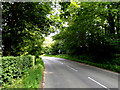 TM3377 : B1123 Halesworth Road, Linstead Parva by Geographer