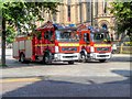 SJ8398 : Fire Engines in Albert Square by David Dixon