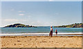 SX6643 : Brantham beach and Burgh Island, 1996 by Ben Brooksbank