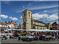 SE7871 : St Michael's Church, Market Place, Malton, Yorkshire by Christine Matthews