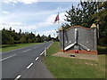 TL8527 : Memorial at the entrance to Earls Colne Business Park by Geographer