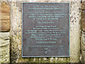 NZ8911 : Plaque re Memorial Stormgate the West Pier, Whitby by Christine Matthews