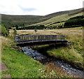 SS9093 : Wooden footbridge over a stream east of David Street, Blaengarw by Jaggery