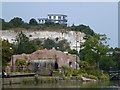 TQ5873 : Building on the former quarry edge, Bluewater Shopping Centre by Richard Humphrey