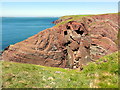 SM8002 : Folded Old Red Sandstone at Cobbler's Hole by Tony Atkin