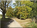 TM1059 : Entrance to Earl Stonham House & footpath by Geographer