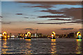 TQ4179 : The Thames Barrier at Sunset by Christine Matthews