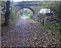 SE4347 : Bridge over former railway track now The Wetherby Railway Path by Steve  Fareham