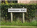 TM0562 : Finningham Road sign by Geographer