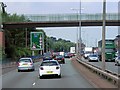 SJ9342 : Green Footbridge over Uttoxeter Road at Meir by David Dixon