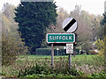 TM1378 : Suffolk County sign on the B1077 Stuston Road by Geographer