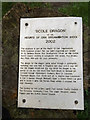 TM1478 : Plaque near Scole Dragon wood sculpture by Geographer