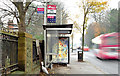 J4073 : Bus stop and shelter, Dundonald Cemetery, Belfast (November 2014) by Albert Bridge