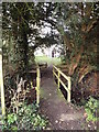 TM3485 : Footbridge on footpath to St.Margaret's Church by Geographer