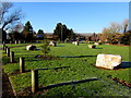 ST3093 : Boulders on a green in Llantarnam Business Park, Cwmbran by Jaggery